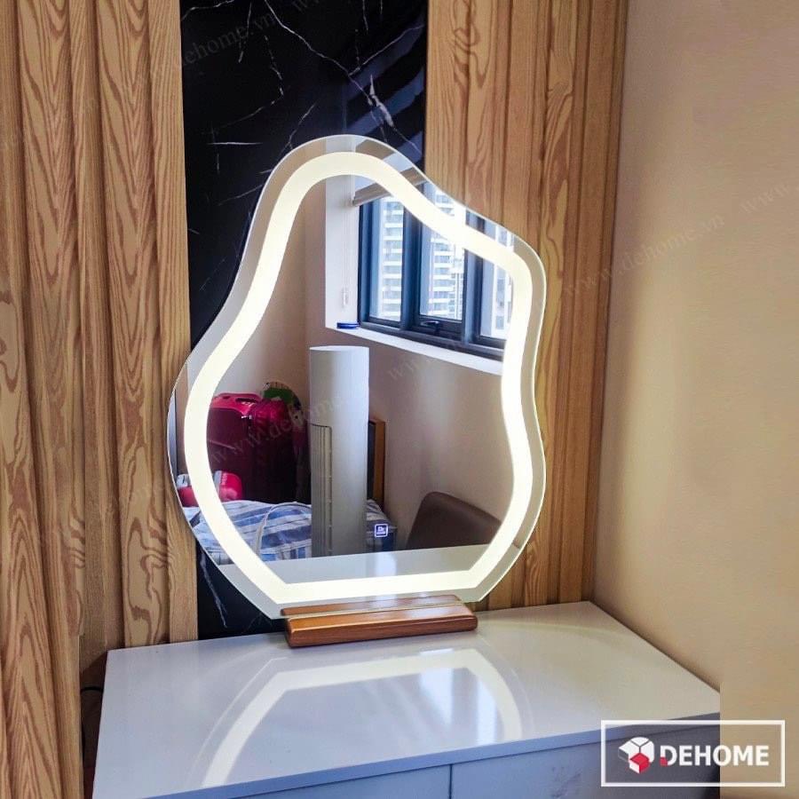 Gương Trang Điểm Để Bàn Đèn LED Cảm Ứng Cao Cấp