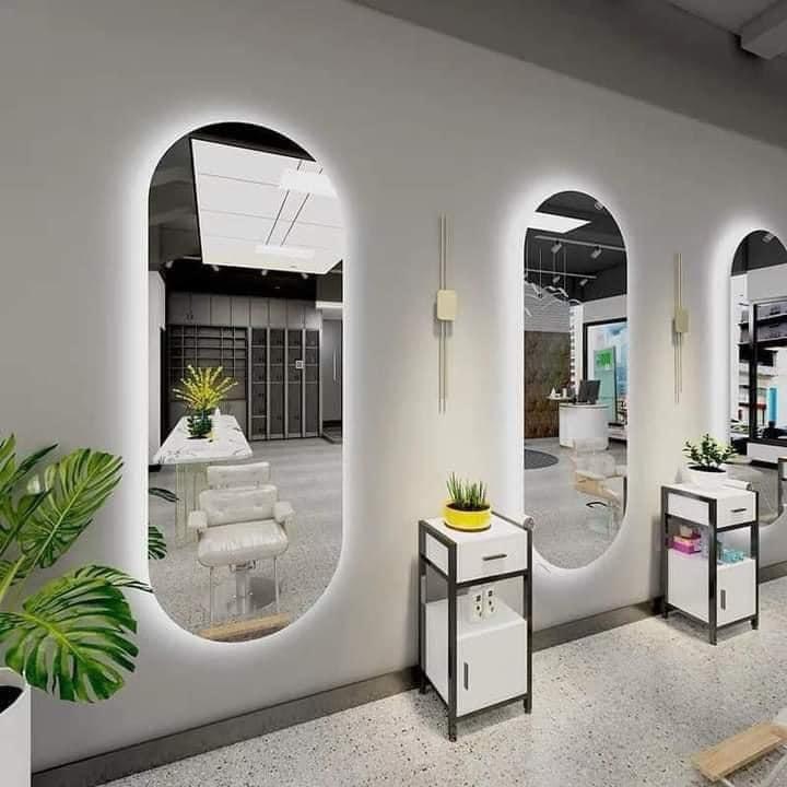 gương oval gắn đèn led