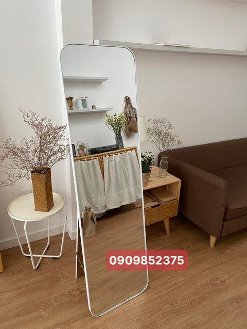 Gương soi toàn thân viền Kim loạI bo góc cao cấp (treo tường / có chân dựa)