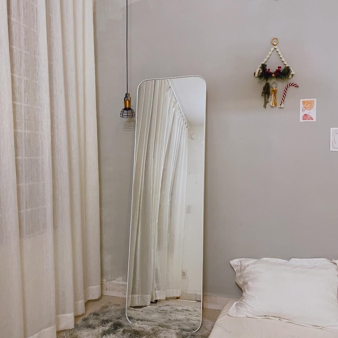 Gương soi toàn thân viền Kim loạI bo góc cao cấp (treo tường / có chân dựa)