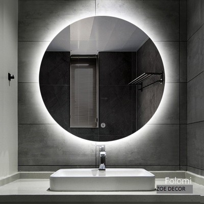 gương tròn led trang điểm, gương nhà tắm