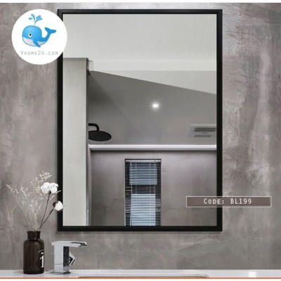 gương trang điểm, gương nhà tắm khung gỗ